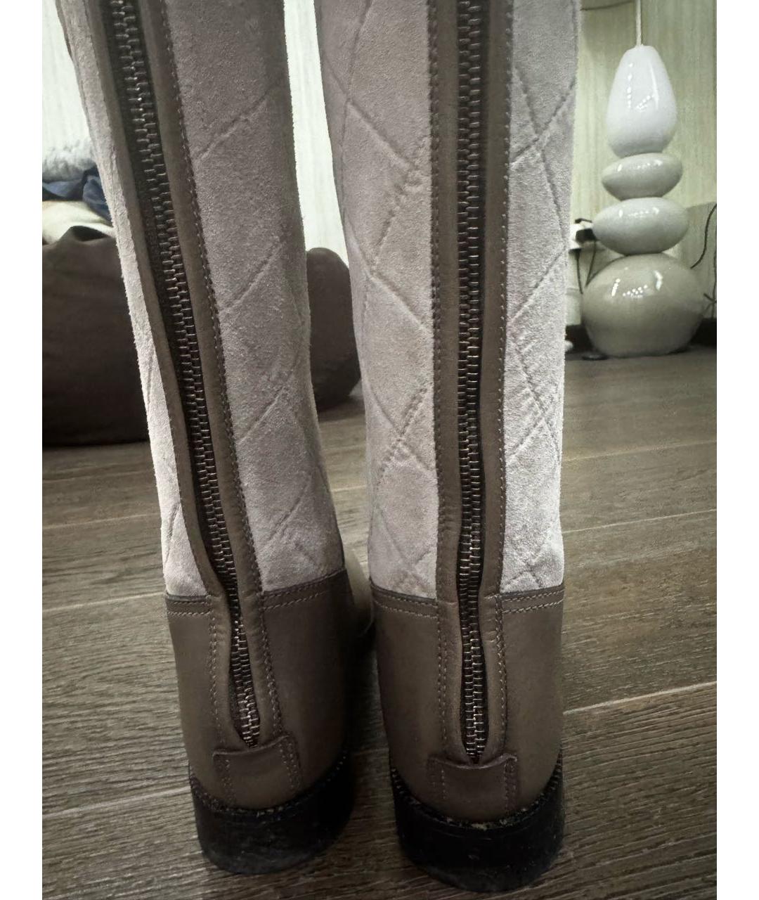 CHANEL Бежевые кожаные сапоги, фото 4