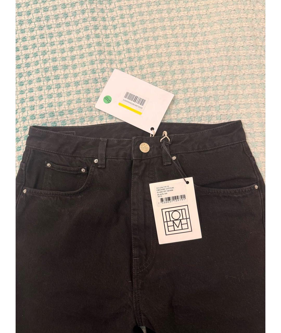 TOTEME Черные хлопковые прямые джинсы, фото 3