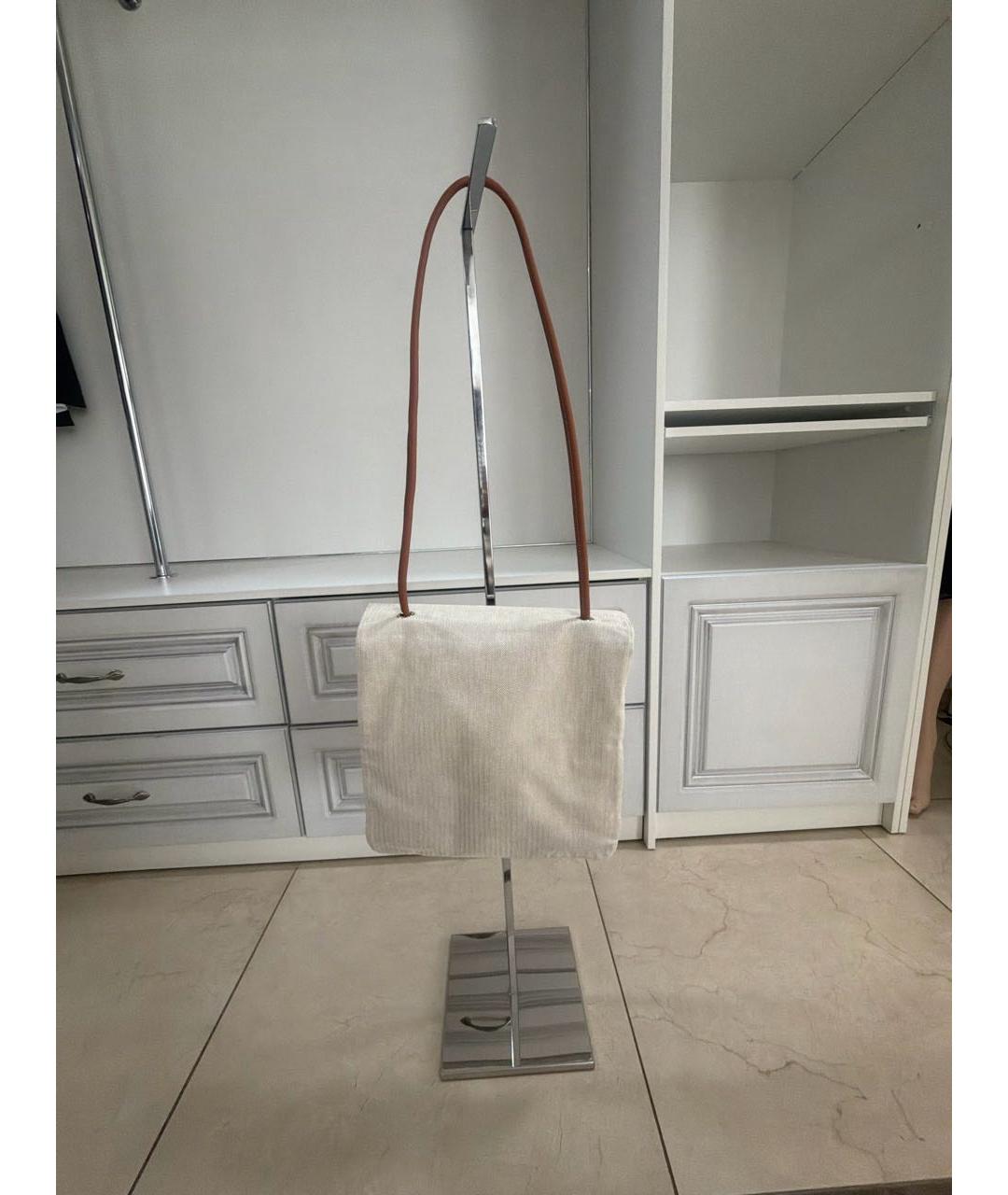 HERMES Бежевая хлопковая сумка тоут, фото 4