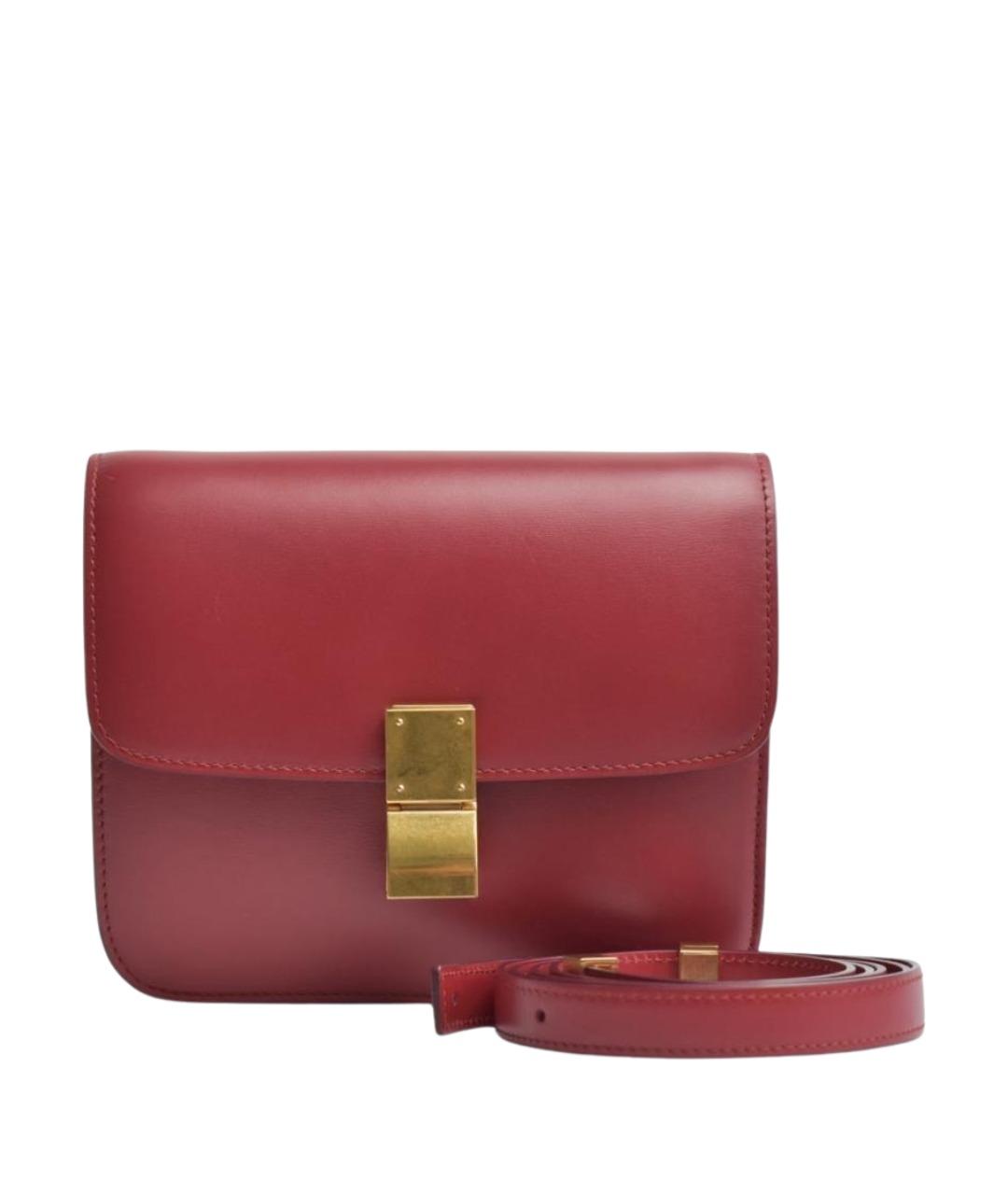 CELINE Красная кожаная сумка через плечо, фото 1