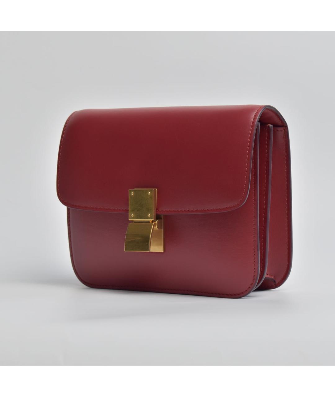 CELINE Красная кожаная сумка через плечо, фото 2
