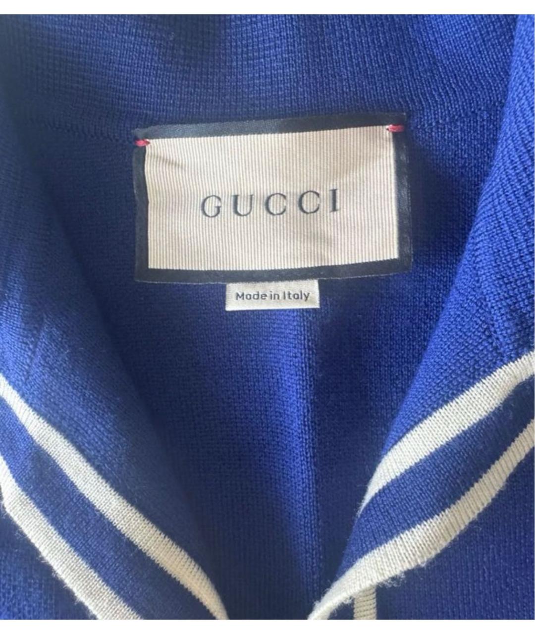 GUCCI Синее хлопковое повседневное платье, фото 3