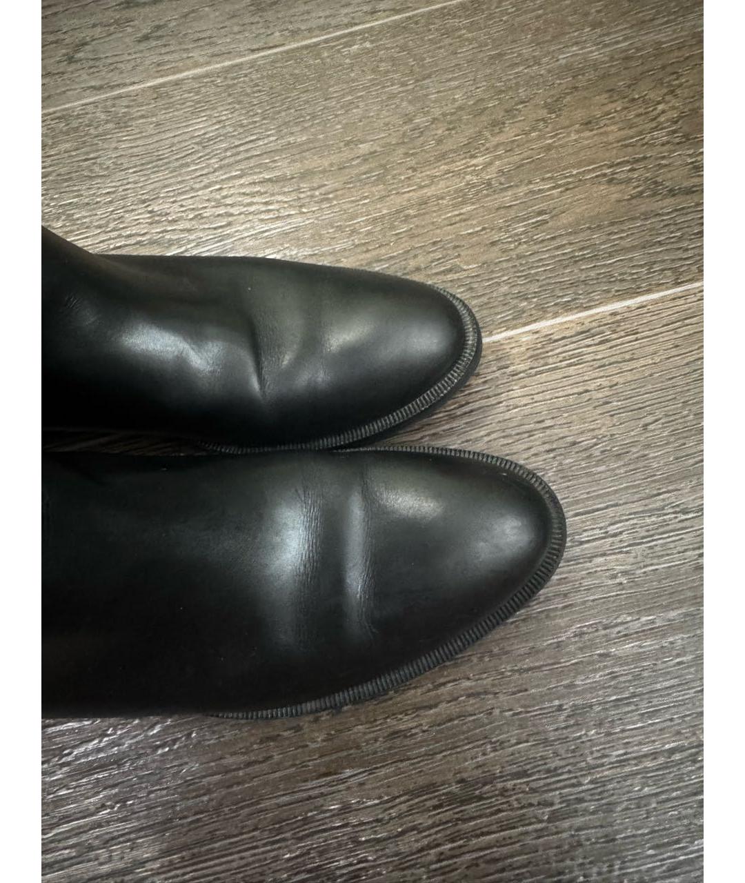 LOUIS VUITTON Черные кожаные сапоги, фото 3