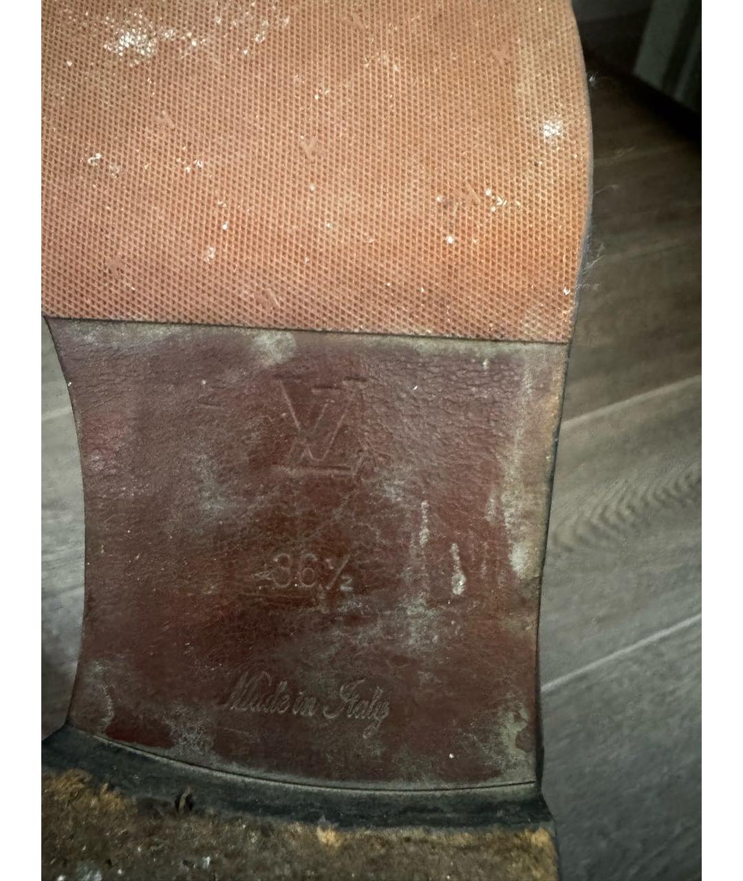 LOUIS VUITTON Черные кожаные сапоги, фото 6