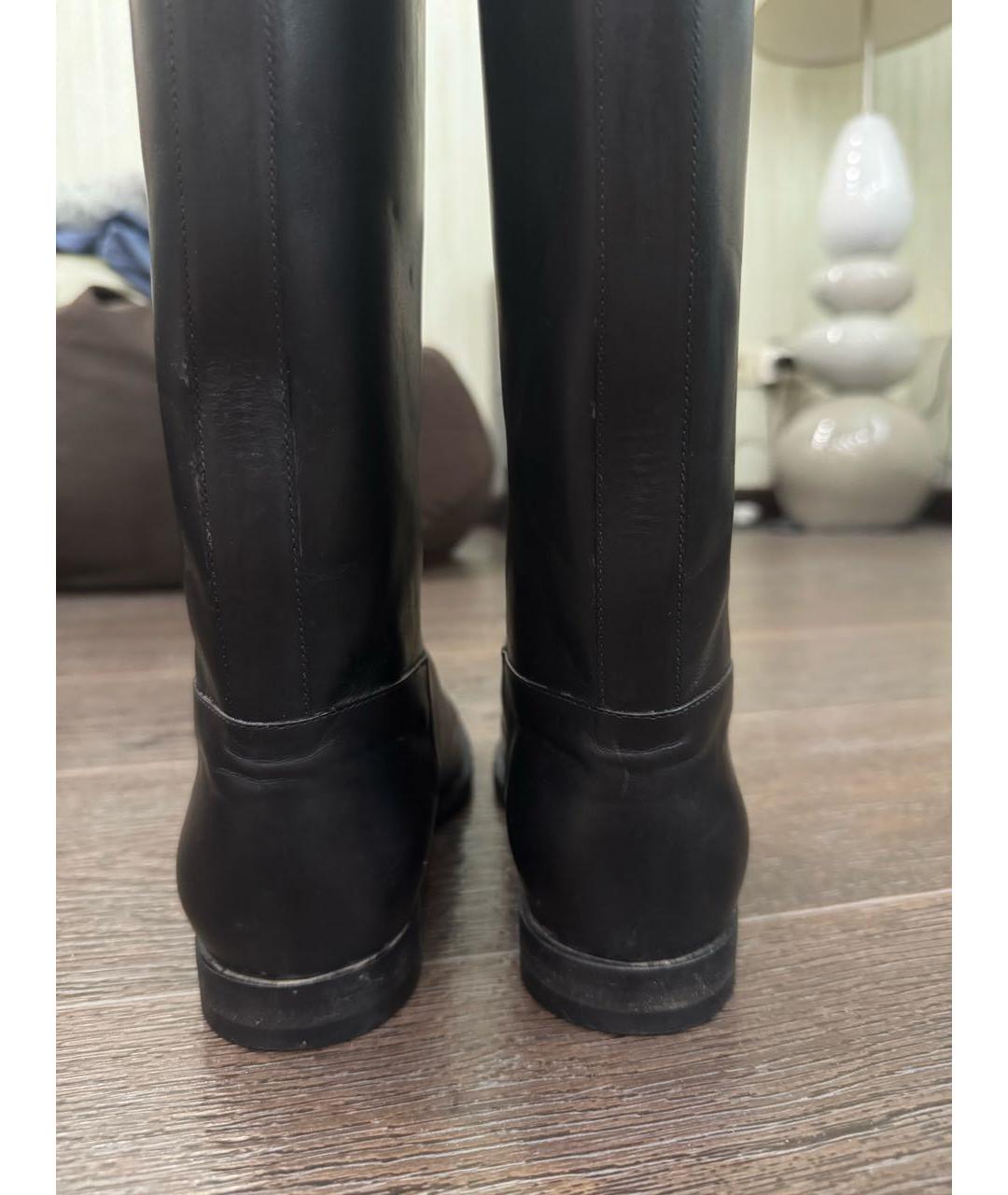 LOUIS VUITTON Черные кожаные сапоги, фото 4