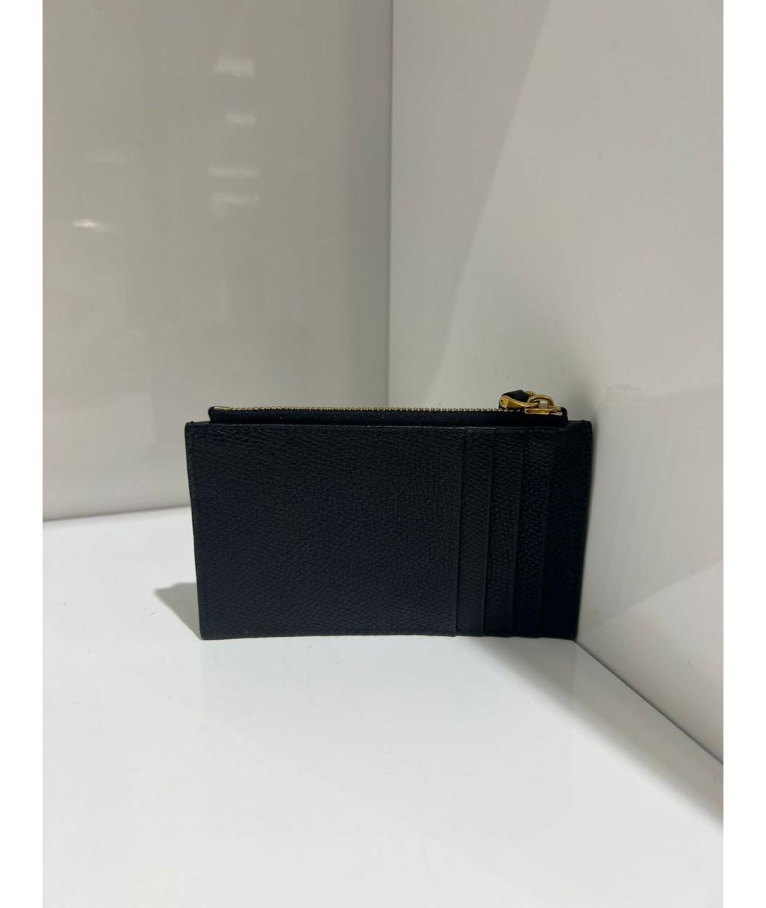 VALENTINO Черный кожаный кардхолдер, фото 2