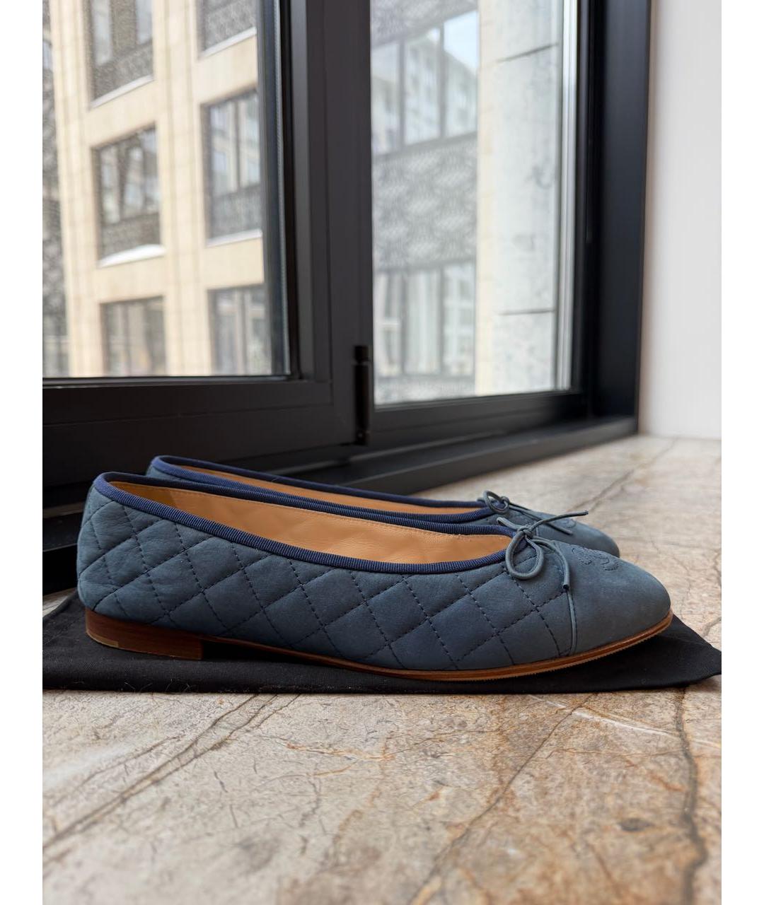 CHANEL Синие замшевые балетки, фото 6