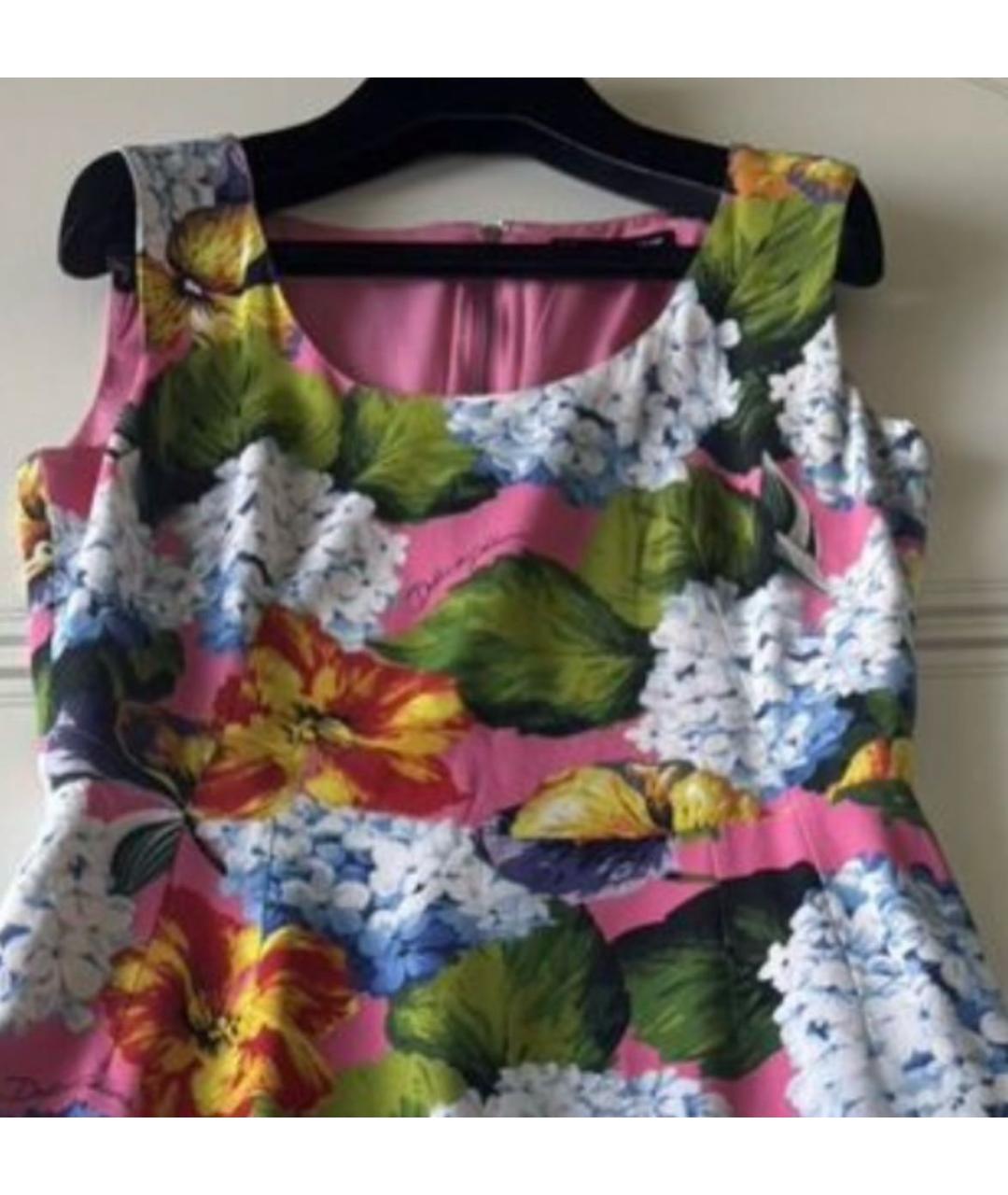 DOLCE&GABBANA Мульти хлопковое повседневное платье, фото 4