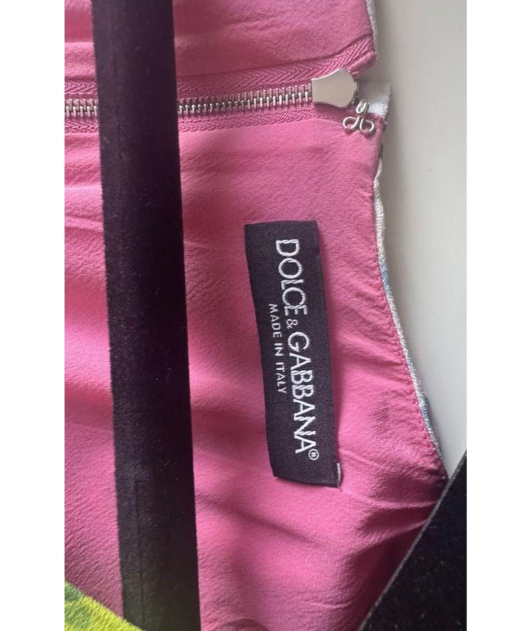 DOLCE&GABBANA Мульти хлопковое повседневное платье, фото 3