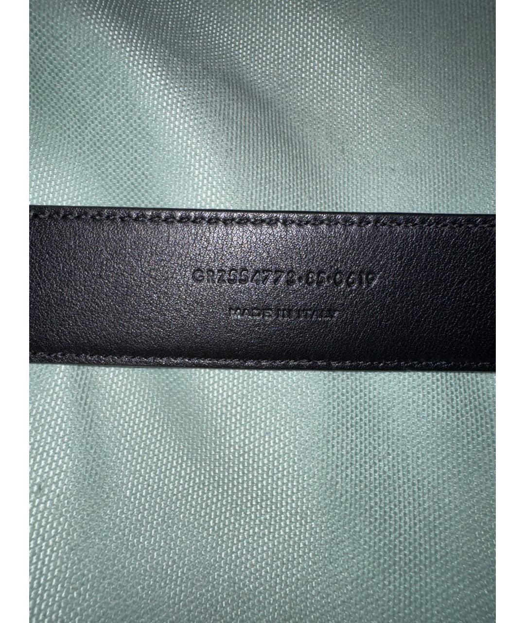 SAINT LAURENT Черный кожаный ремень, фото 3