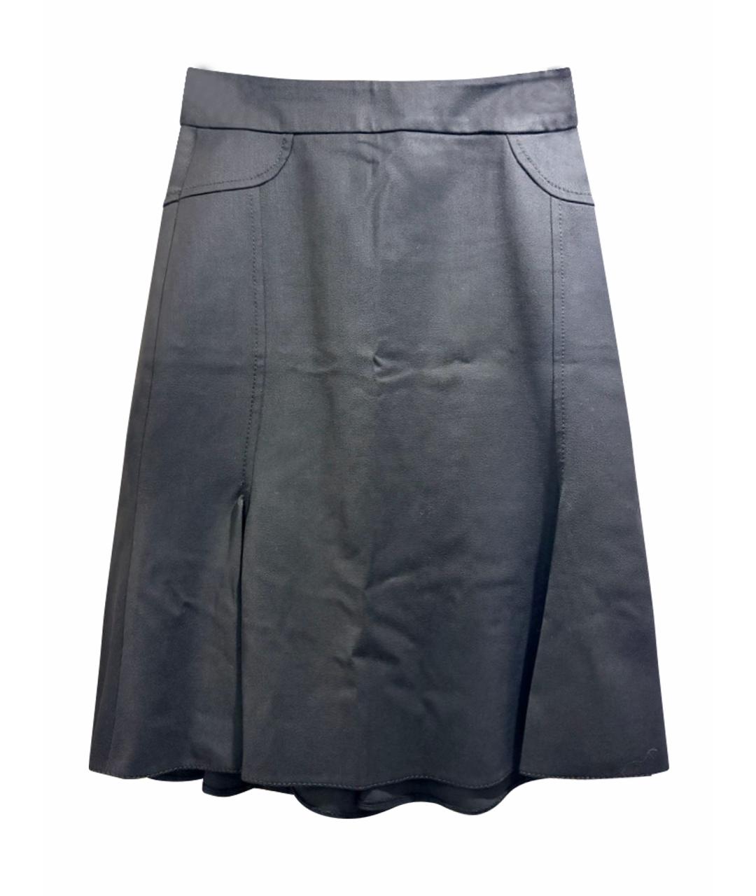 BLUMARINE Черная шерстяная юбка миди, фото 1