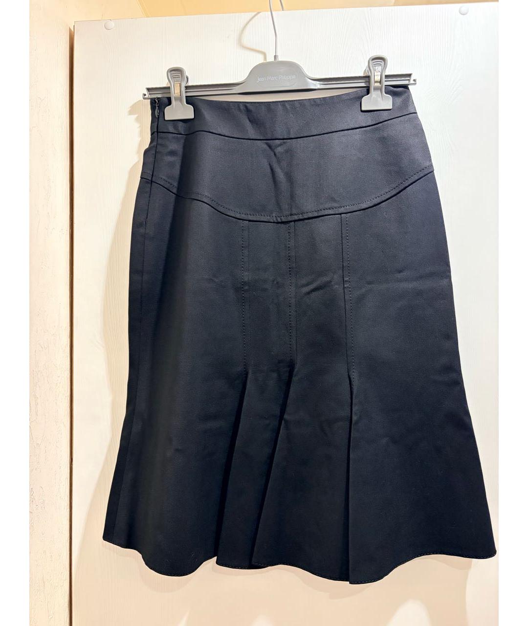 BLUMARINE Черная шерстяная юбка миди, фото 2