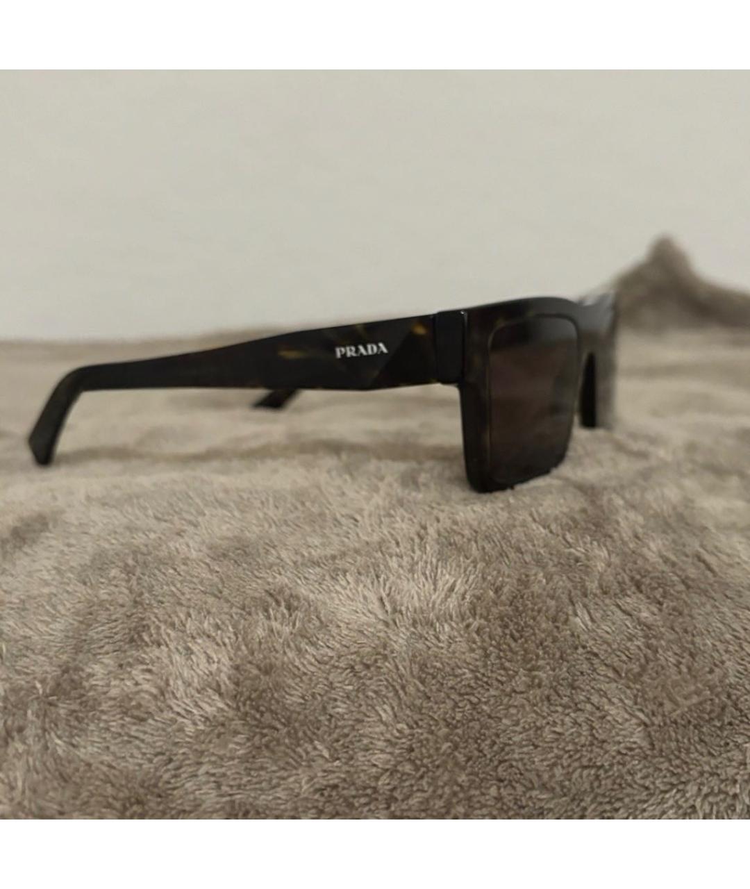 PRADA Коричневые пластиковые солнцезащитные очки, фото 4