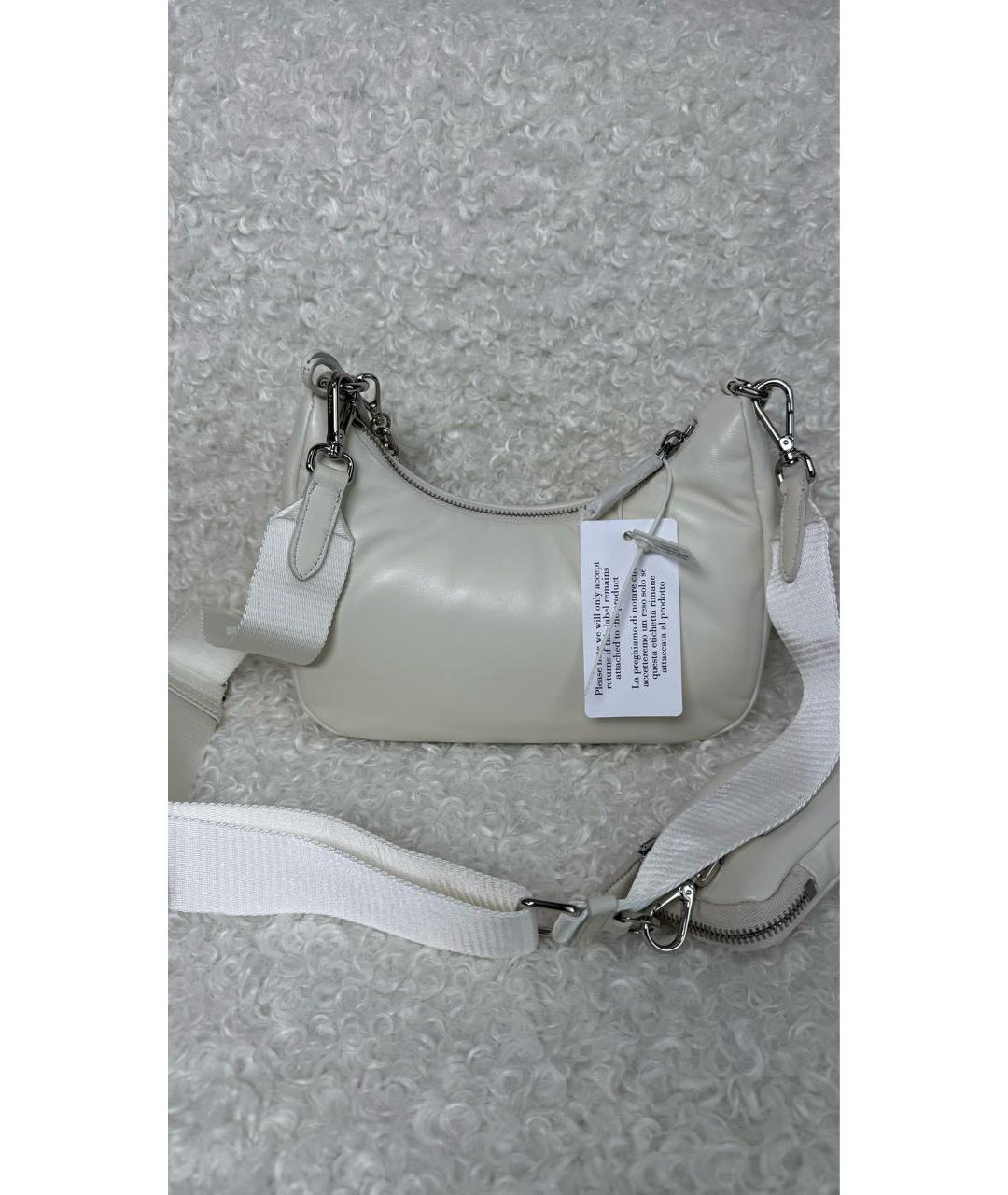 PRADA Белая кожаная сумка через плечо, фото 2