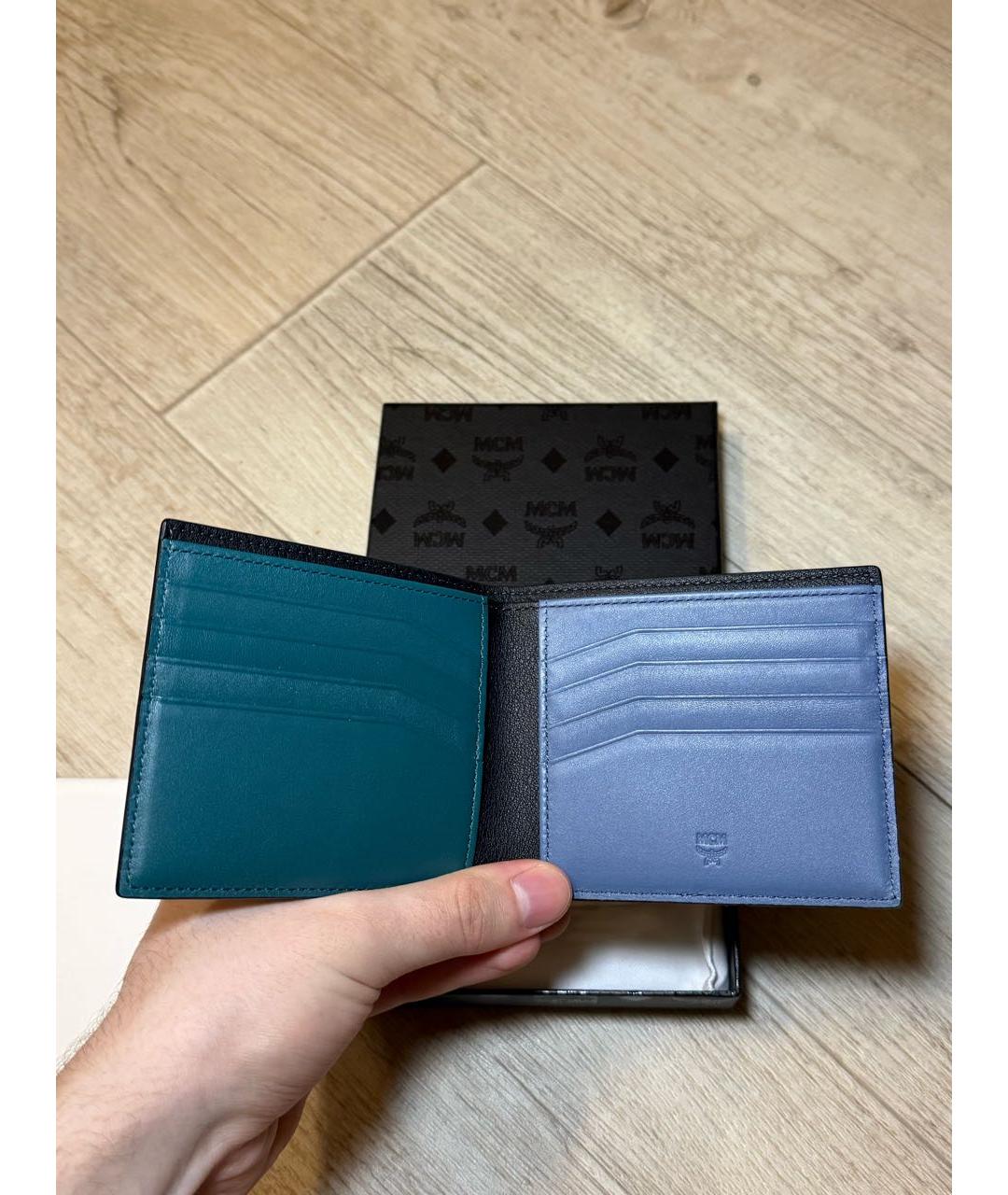MCM Черный кожаный кошелек, фото 4