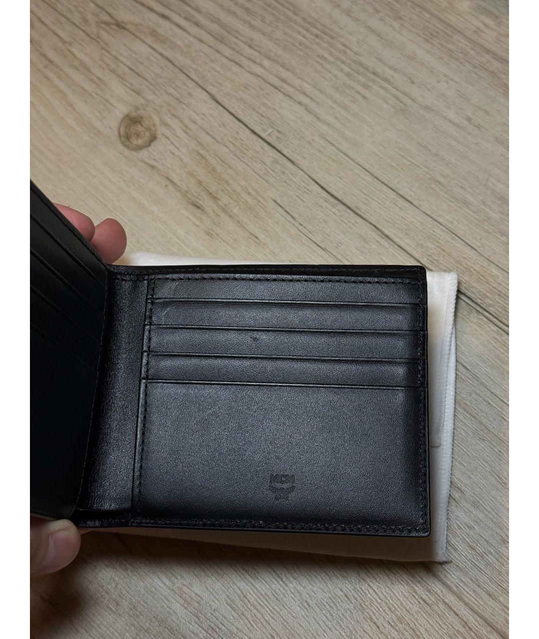 MCM Черный кожаный кошелек, фото 4