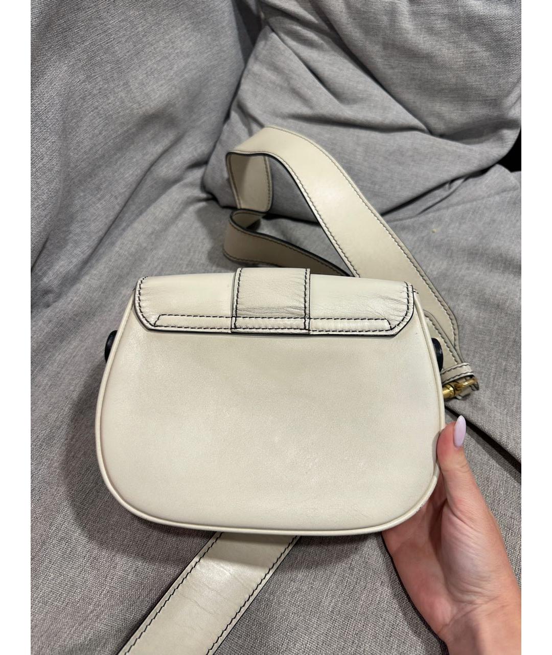CHRISTIAN DIOR Белая кожаная сумка через плечо, фото 3