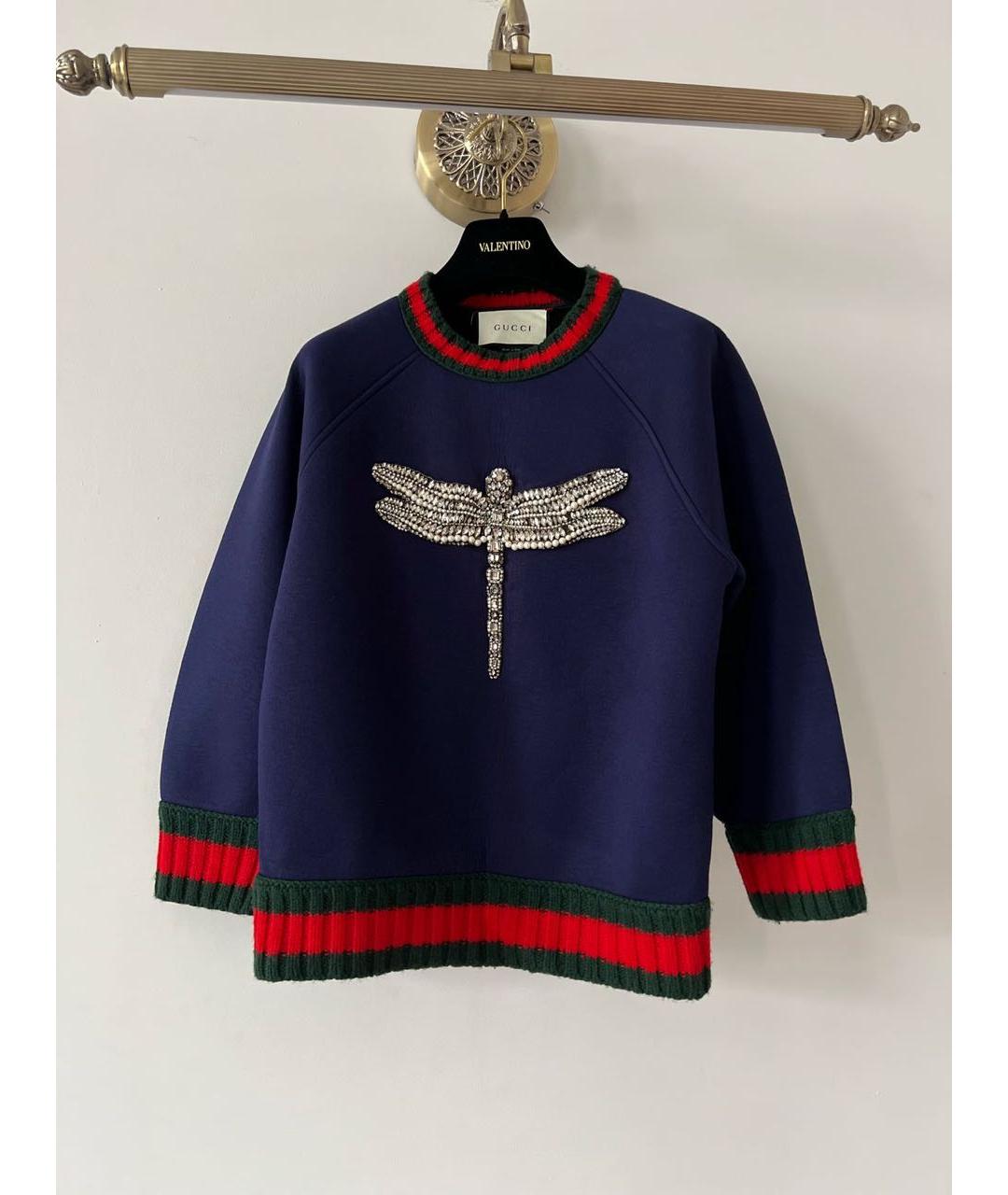 GUCCI Темно-синий джемпер / свитер, фото 9