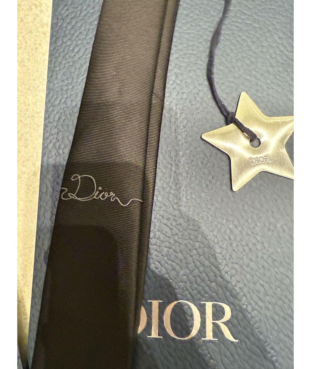 CHRISTIAN DIOR Черный шелковый галстук, фото 2