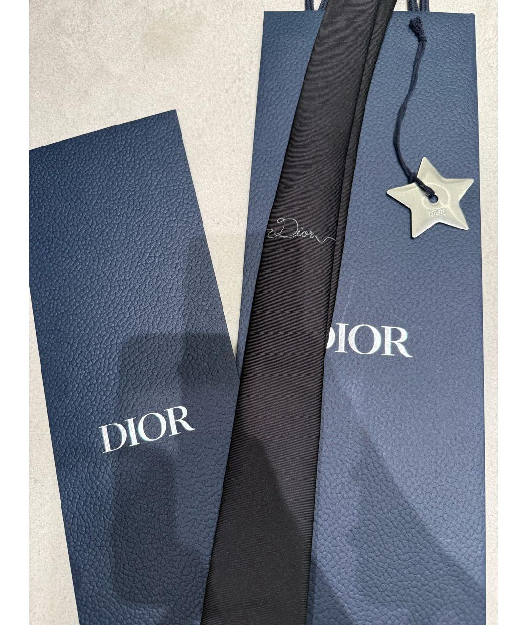 CHRISTIAN DIOR Черный шелковый галстук, фото 4