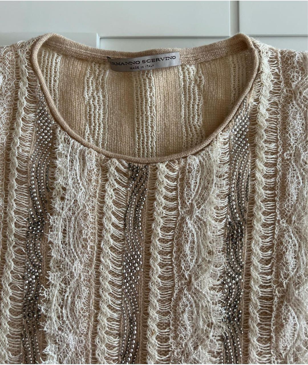 ERMANNO SCERVINO Бежевый кашемировый джемпер / свитер, фото 3