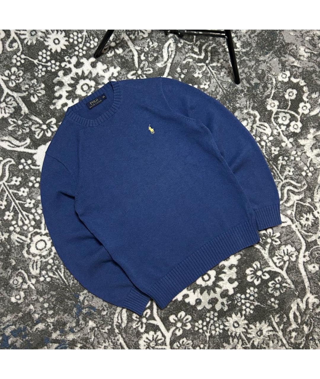 POLO RALPH LAUREN Синий хлопковый джемпер / свитер, фото 2