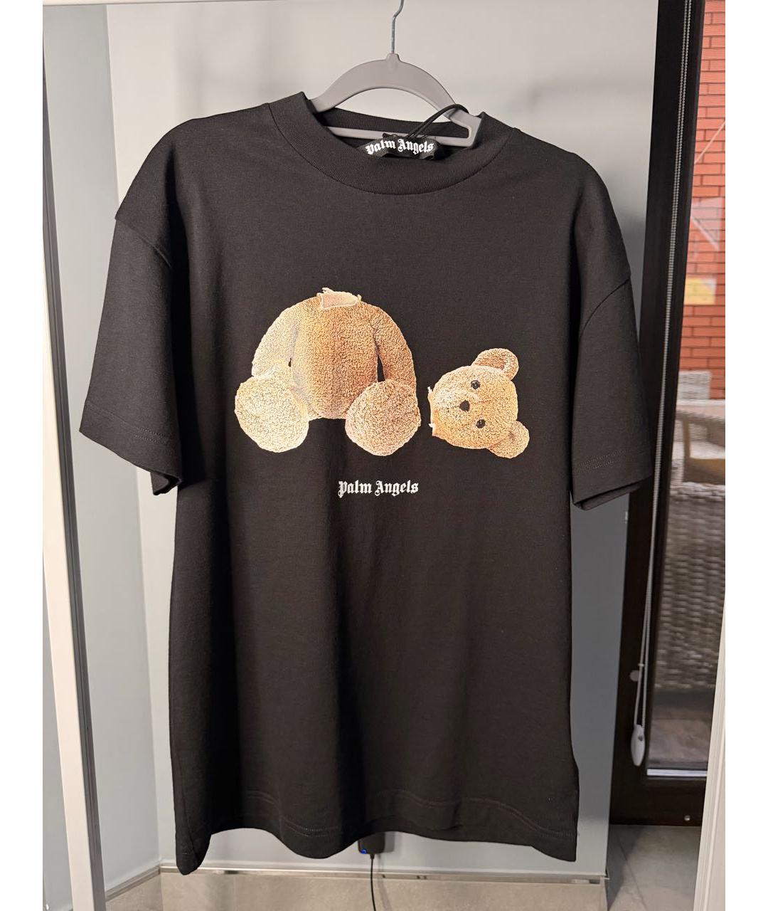 PALM ANGELS Черная хлопковая футболка, фото 5