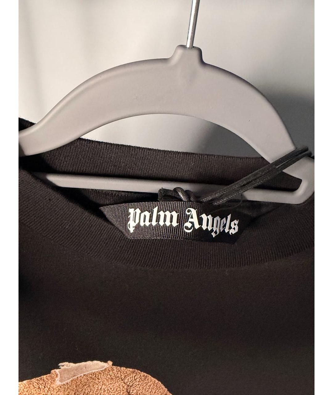 PALM ANGELS Черная хлопковая футболка, фото 3