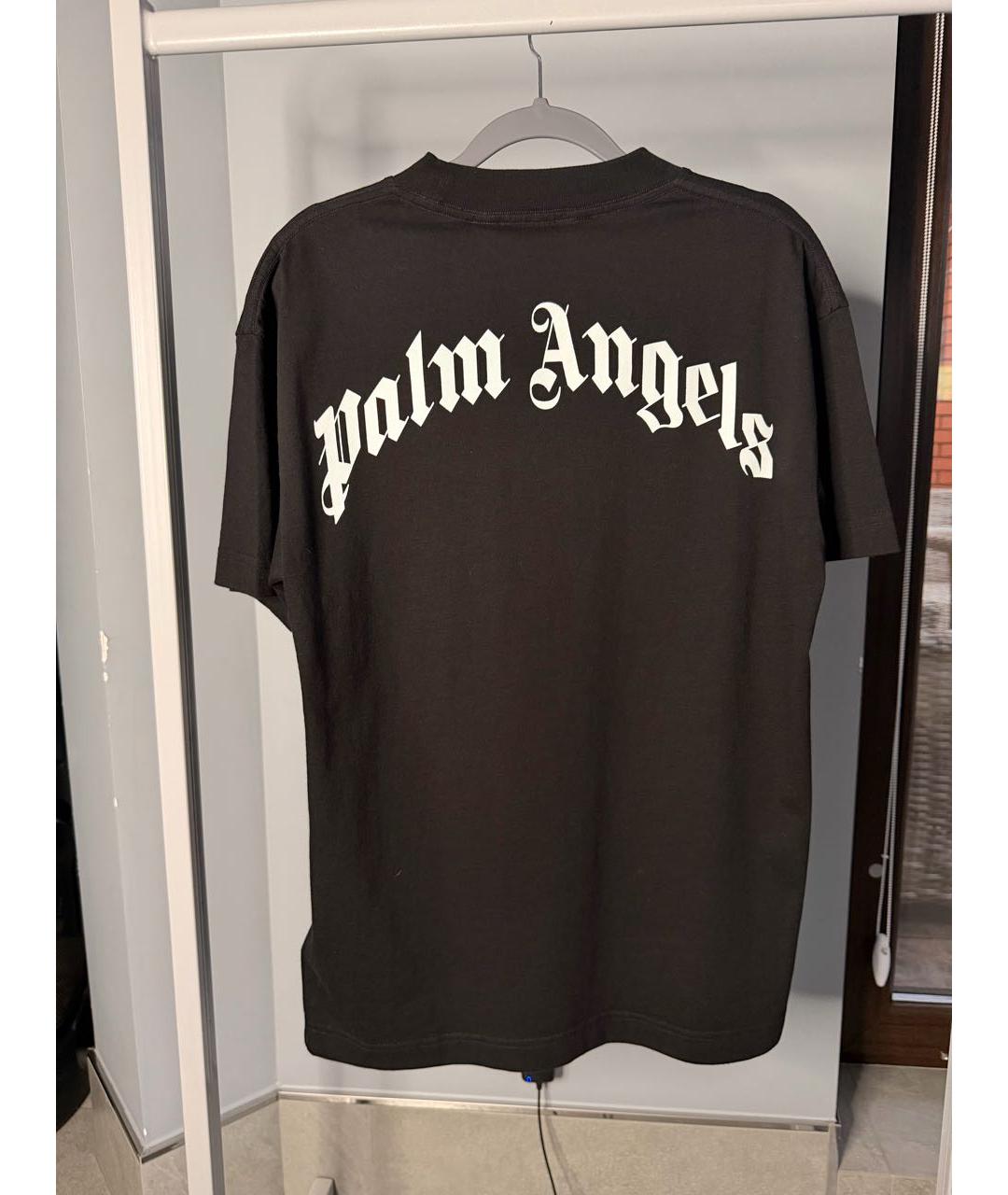 PALM ANGELS Черная хлопковая футболка, фото 2