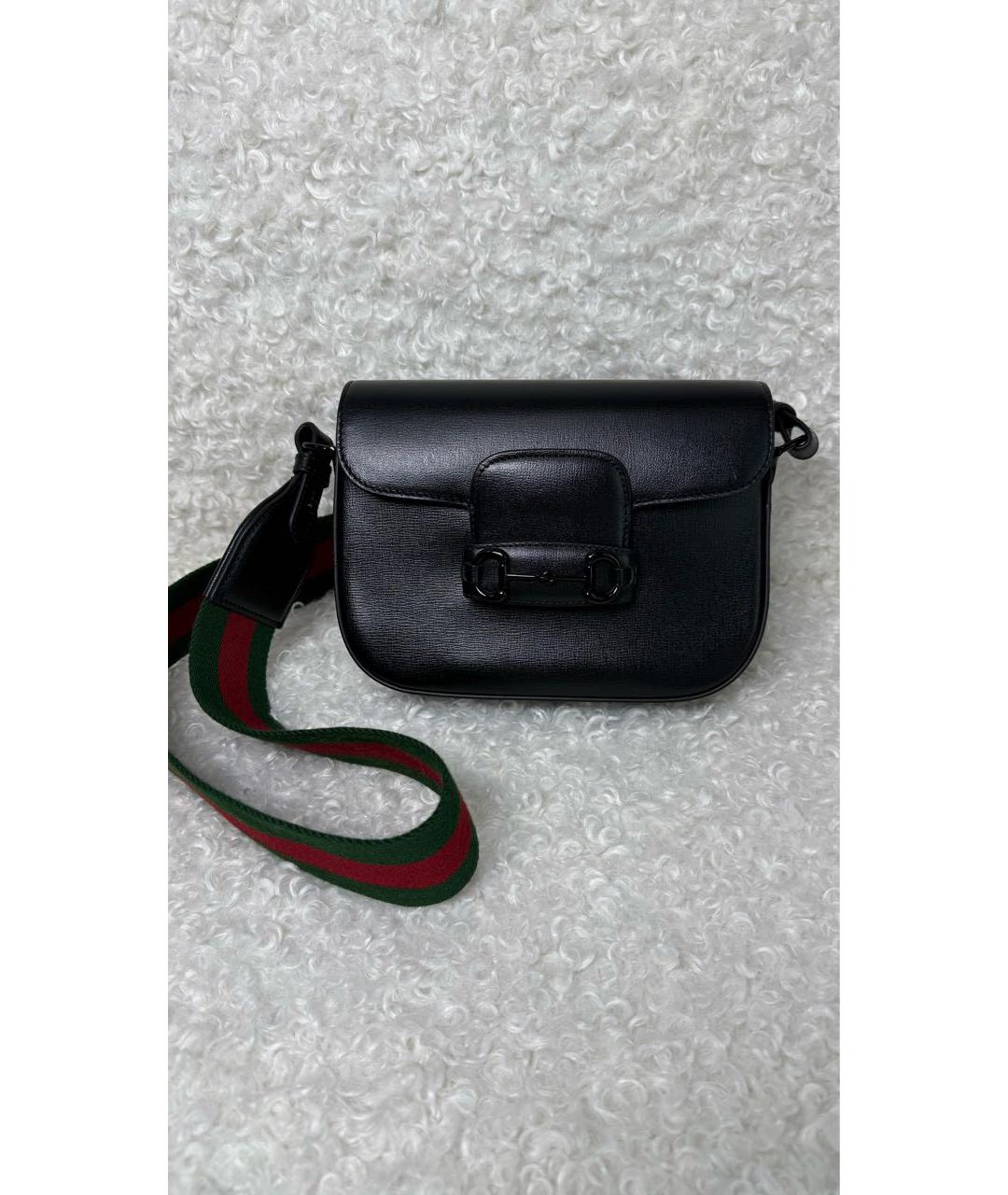 GUCCI Черная кожаная сумка через плечо, фото 7