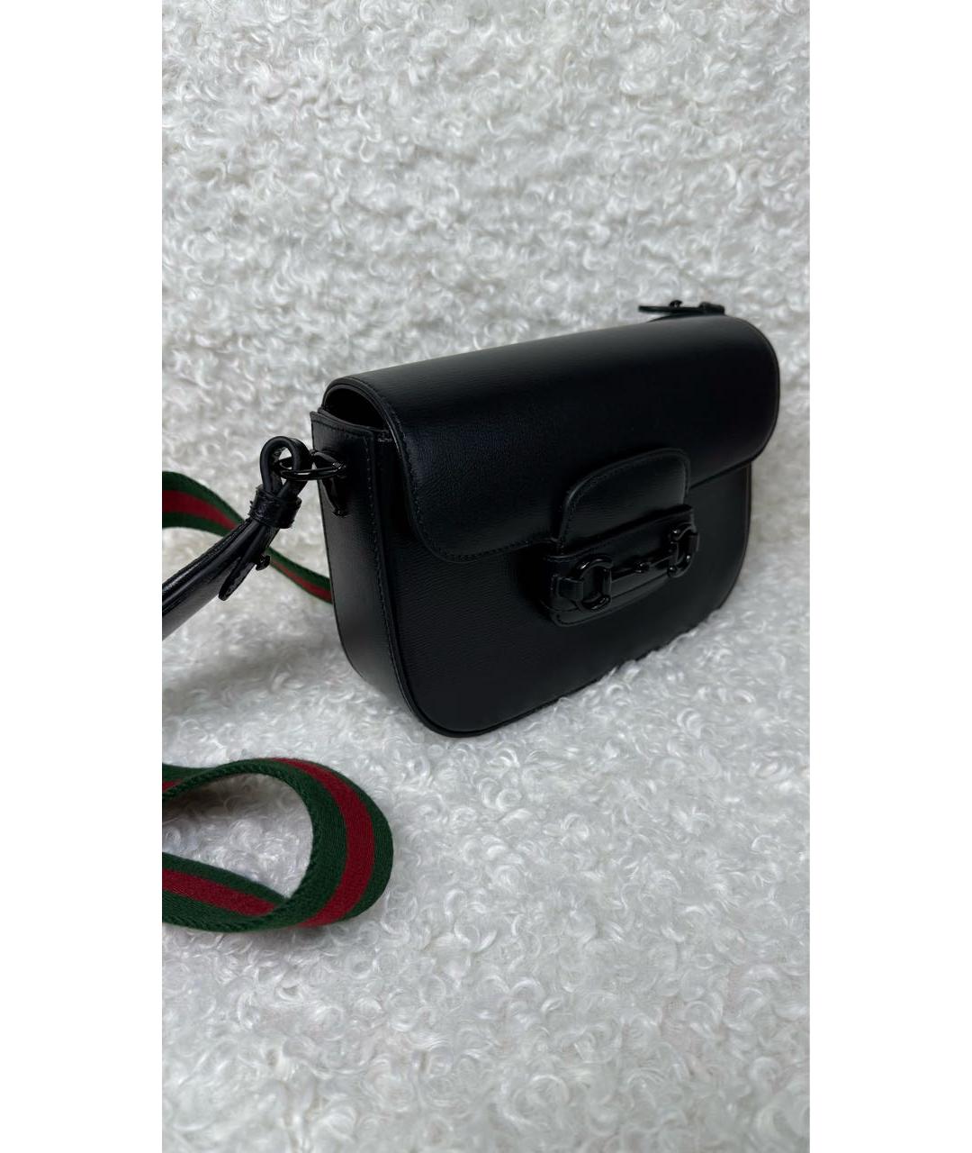 GUCCI Черная кожаная сумка через плечо, фото 2