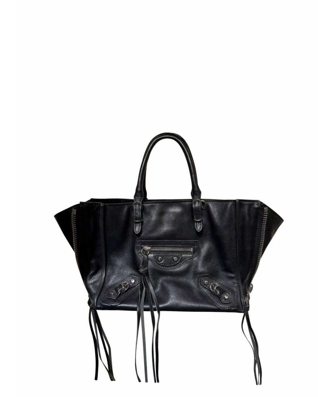 BALENCIAGA Черная кожаная сумка через плечо, фото 1