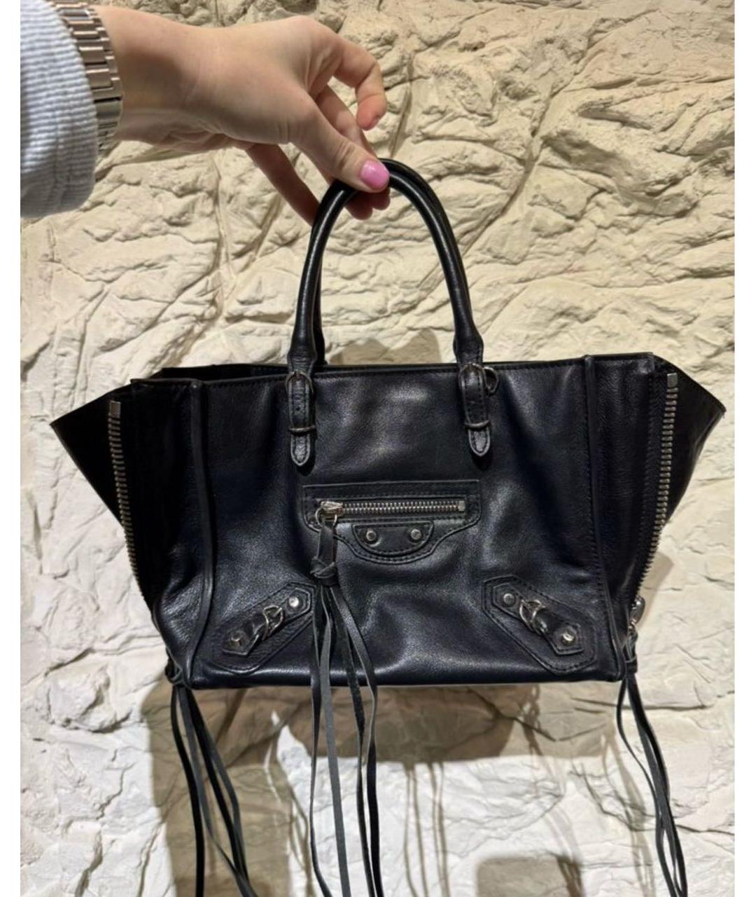 BALENCIAGA Черная кожаная сумка через плечо, фото 7