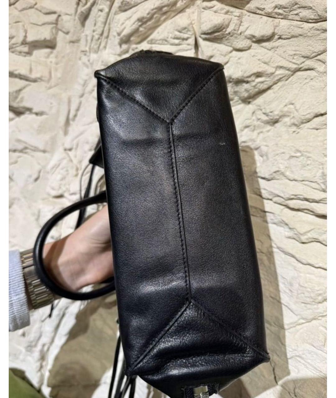 BALENCIAGA Черная кожаная сумка через плечо, фото 5