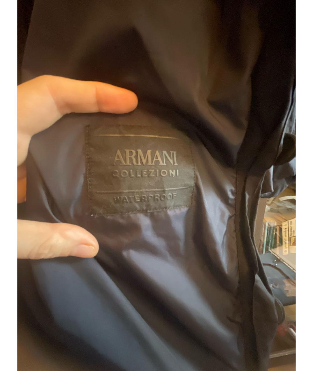 ARMANI COLLEZIONI Черный полиэстеровый тренч/плащ, фото 6