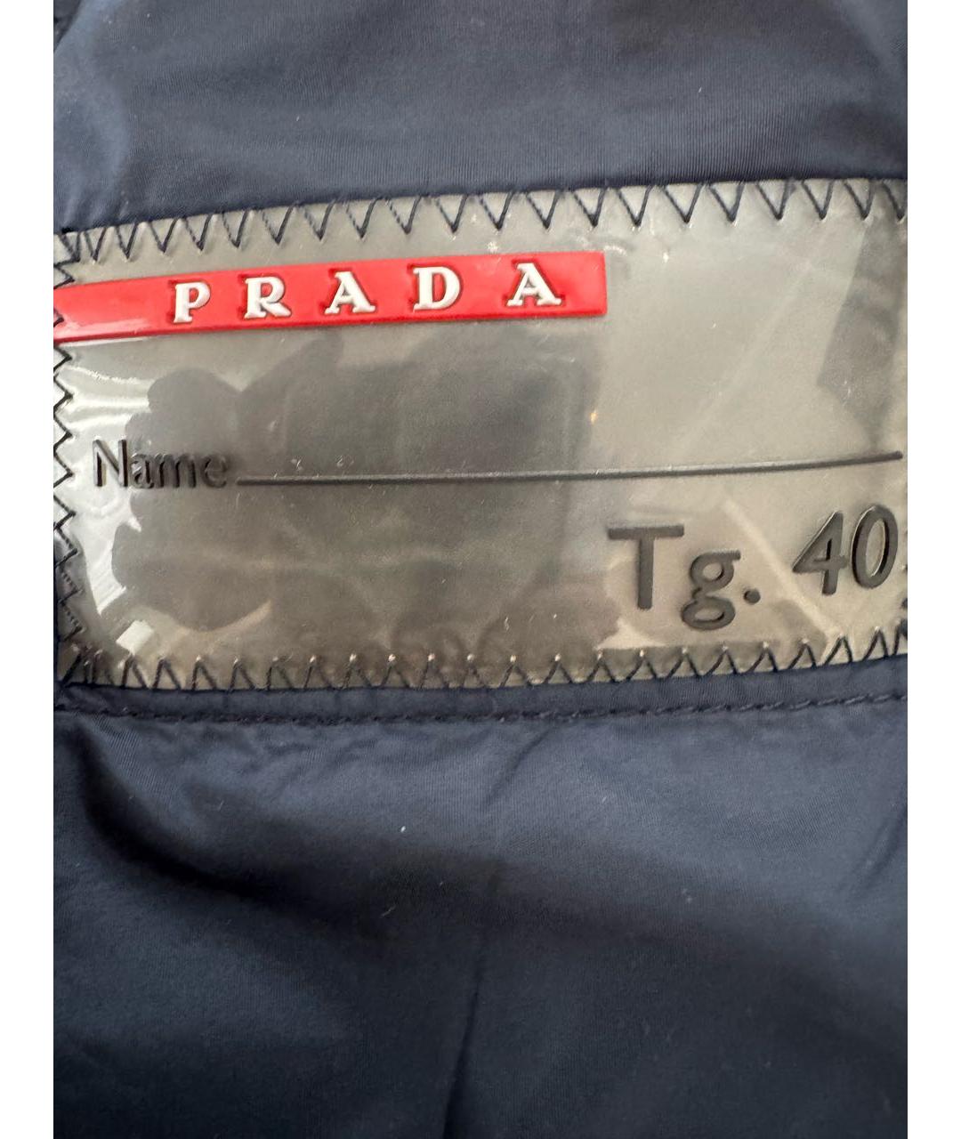 PRADA Темно-синяя полиамидовая куртка, фото 8