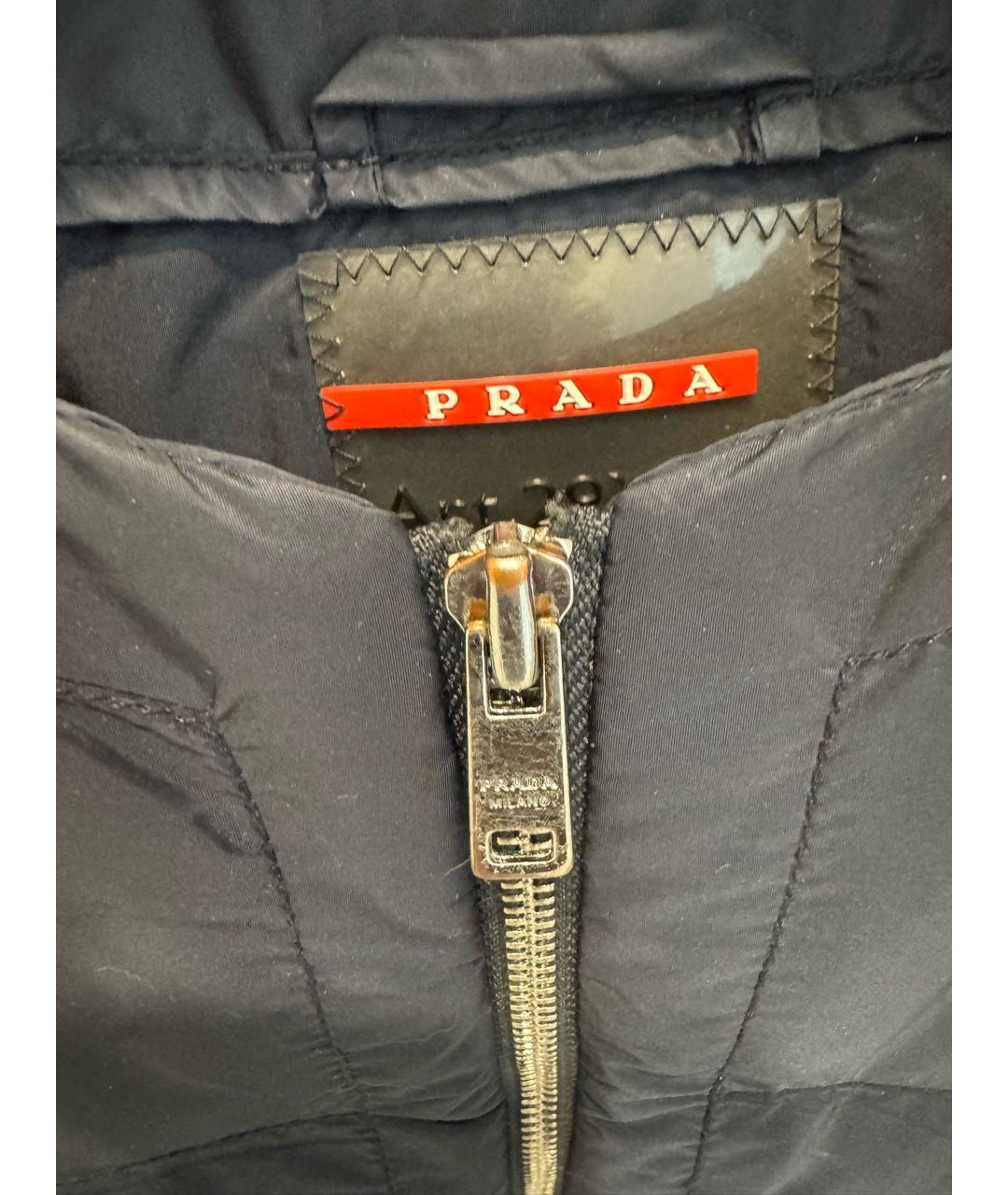 PRADA Темно-синяя полиамидовая куртка, фото 4