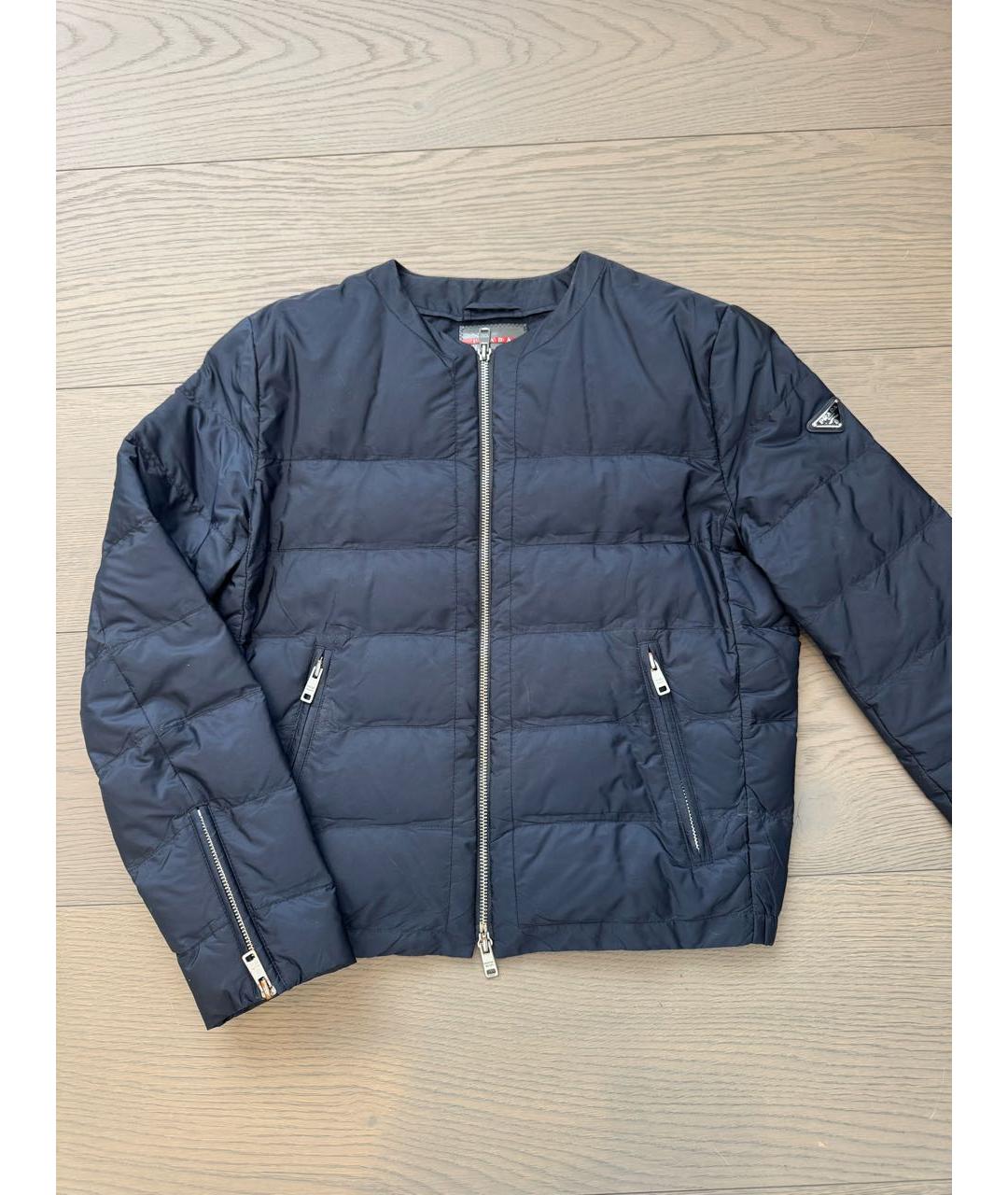 PRADA Темно-синяя полиамидовая куртка, фото 9