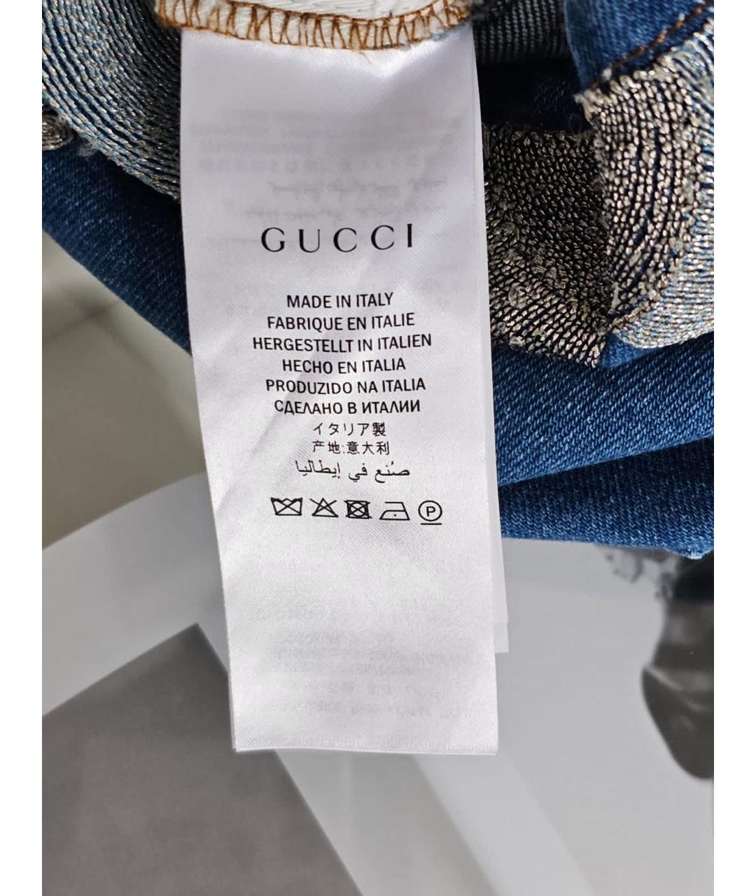 GUCCI Темно-синяя деним юбка мини, фото 4