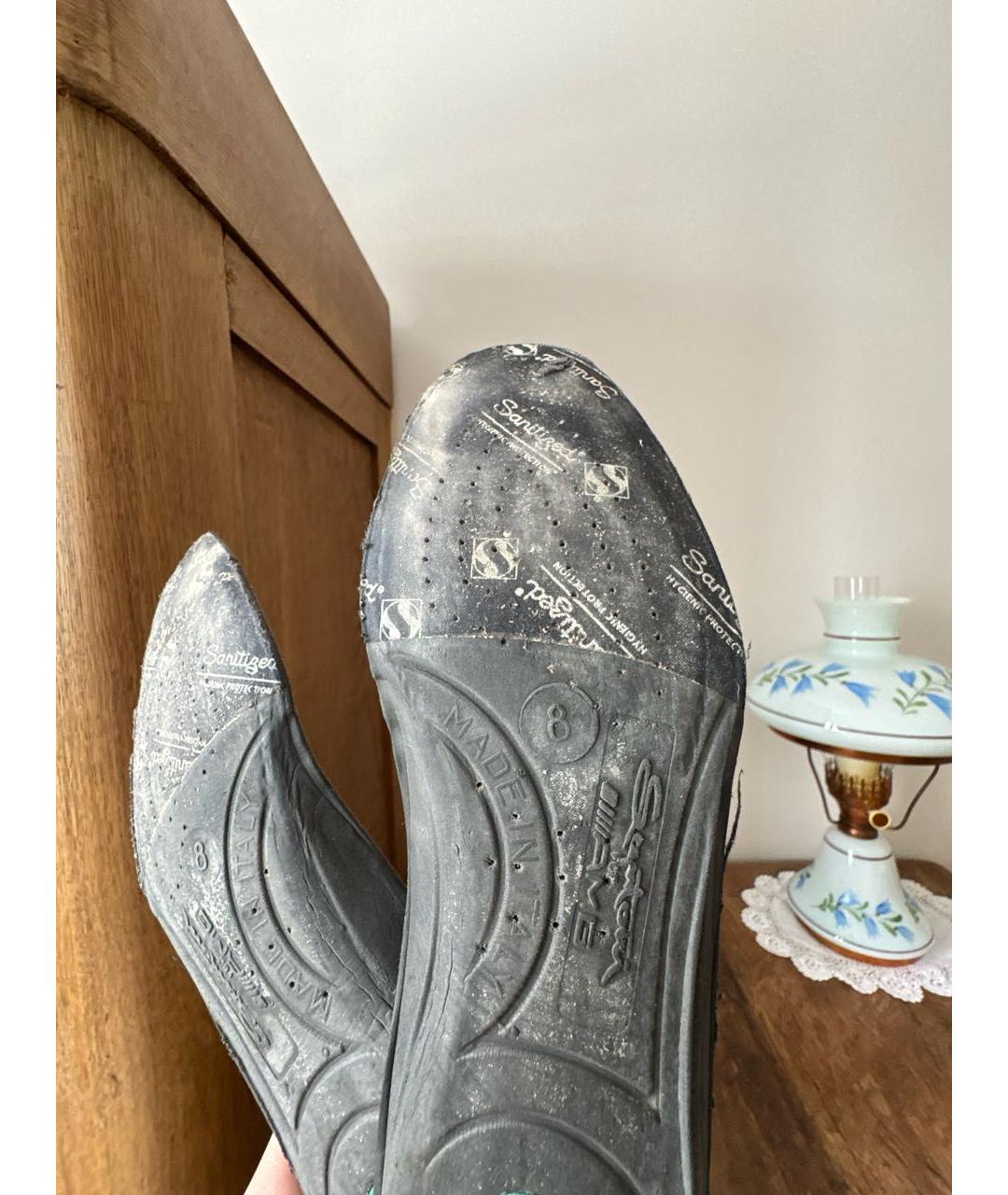 SANTONI Черные замшевые низкие кроссовки / кеды, фото 7