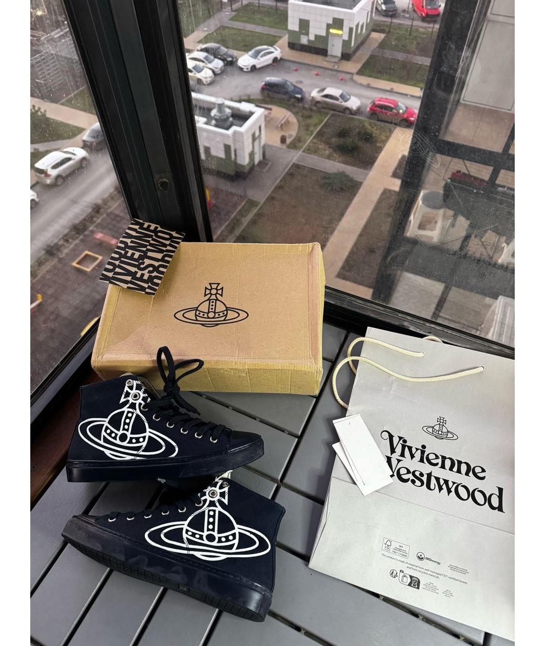 VIVIENNE WESTWOOD Черные высокие кроссовки / кеды, фото 2