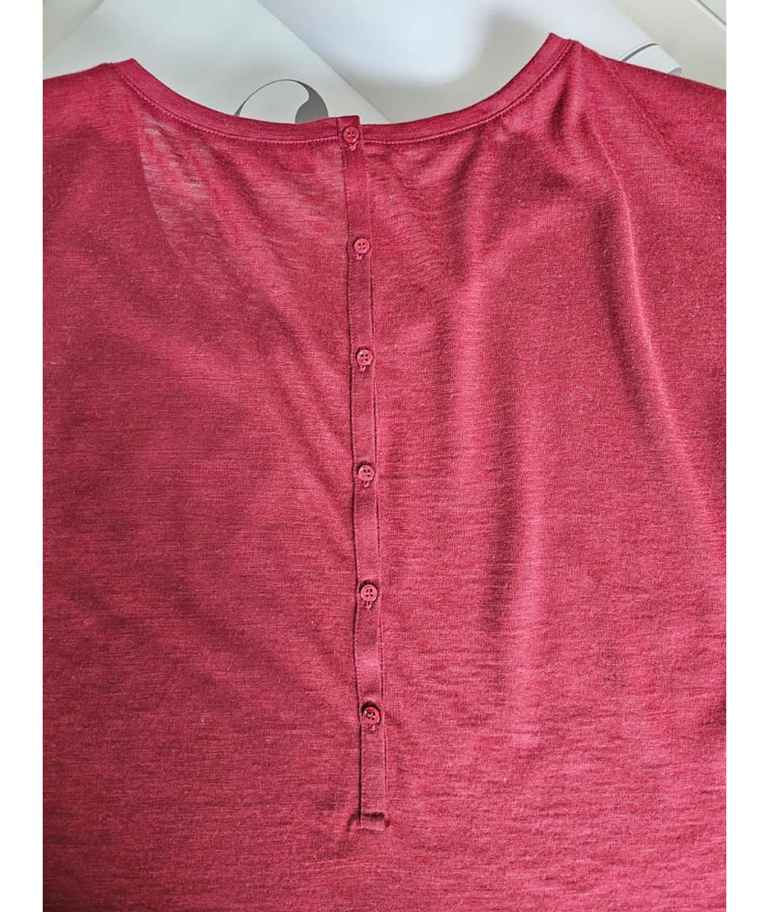 LORO PIANA Бордовая кашемировая футболка, фото 6