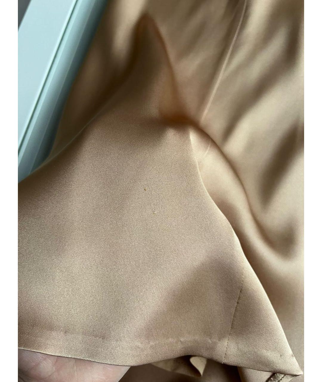 LORO PIANA Коричневая атласная юбка миди, фото 8