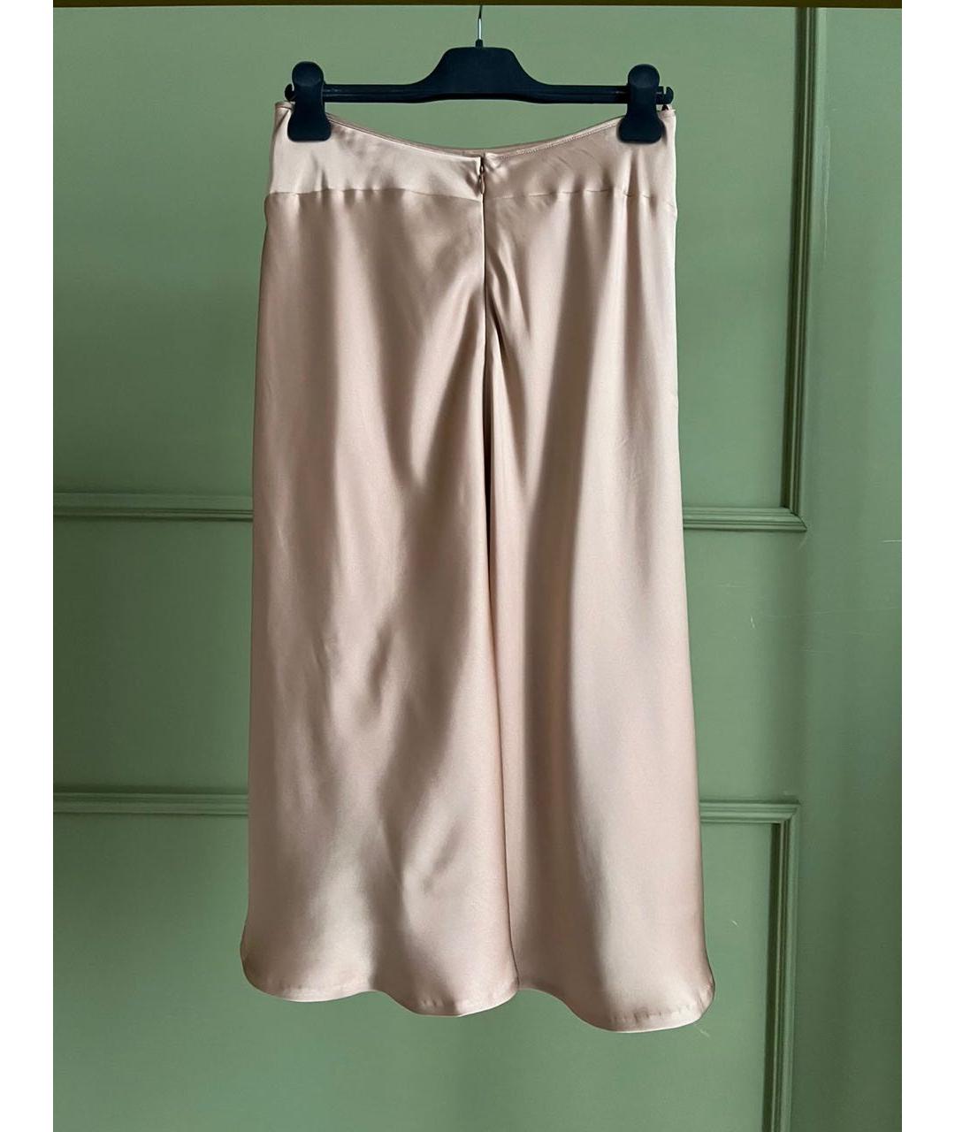 LORO PIANA Коричневая атласная юбка миди, фото 2
