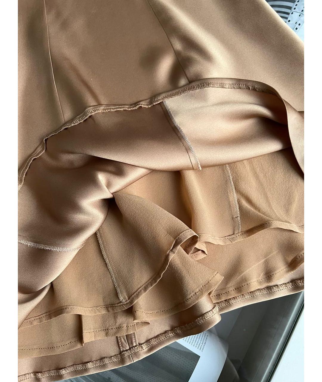 LORO PIANA Коричневая атласная юбка миди, фото 3