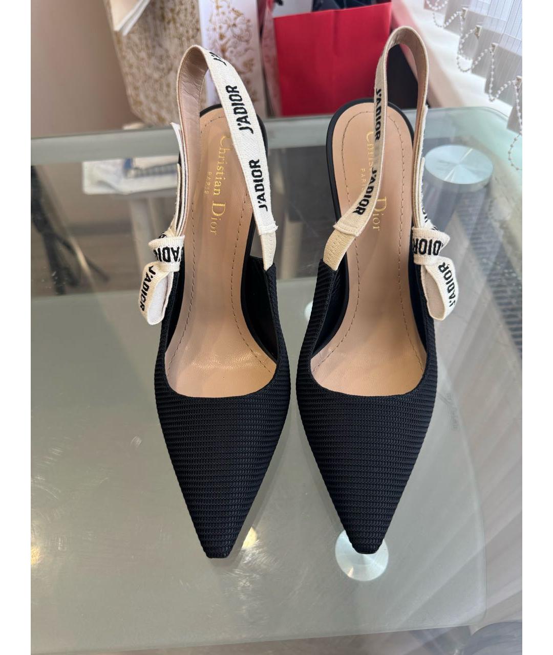 CHRISTIAN DIOR Черные кожаные туфли, фото 2