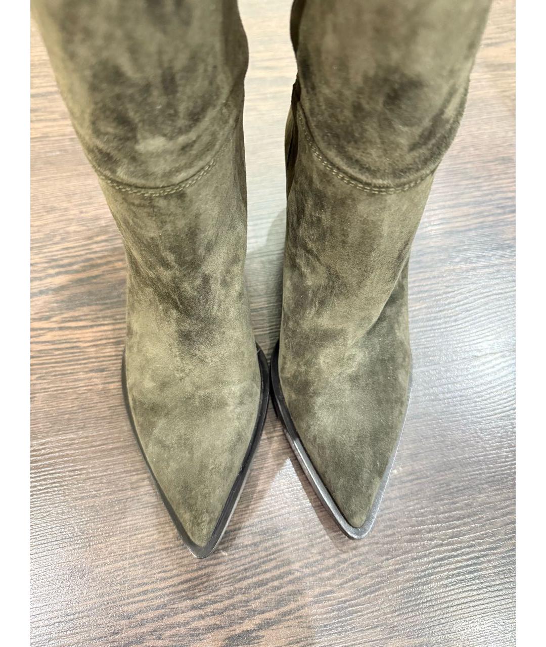 GIANVITO ROSSI Хаки замшевые сапоги, фото 3