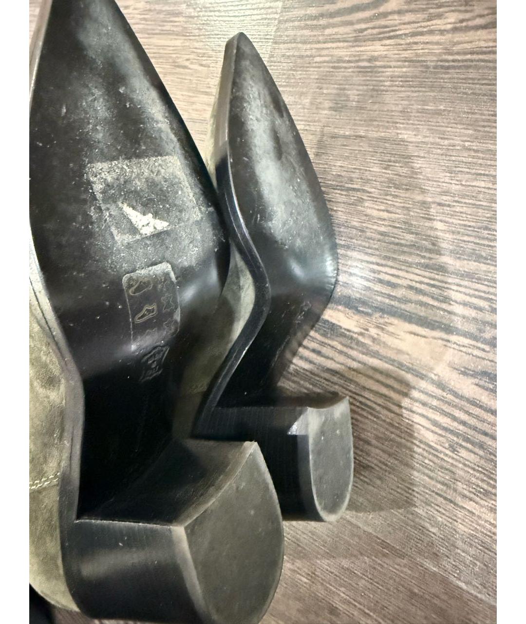 GIANVITO ROSSI Хаки замшевые сапоги, фото 6