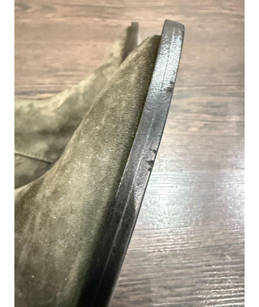 GIANVITO ROSSI Хаки замшевые сапоги, фото 5