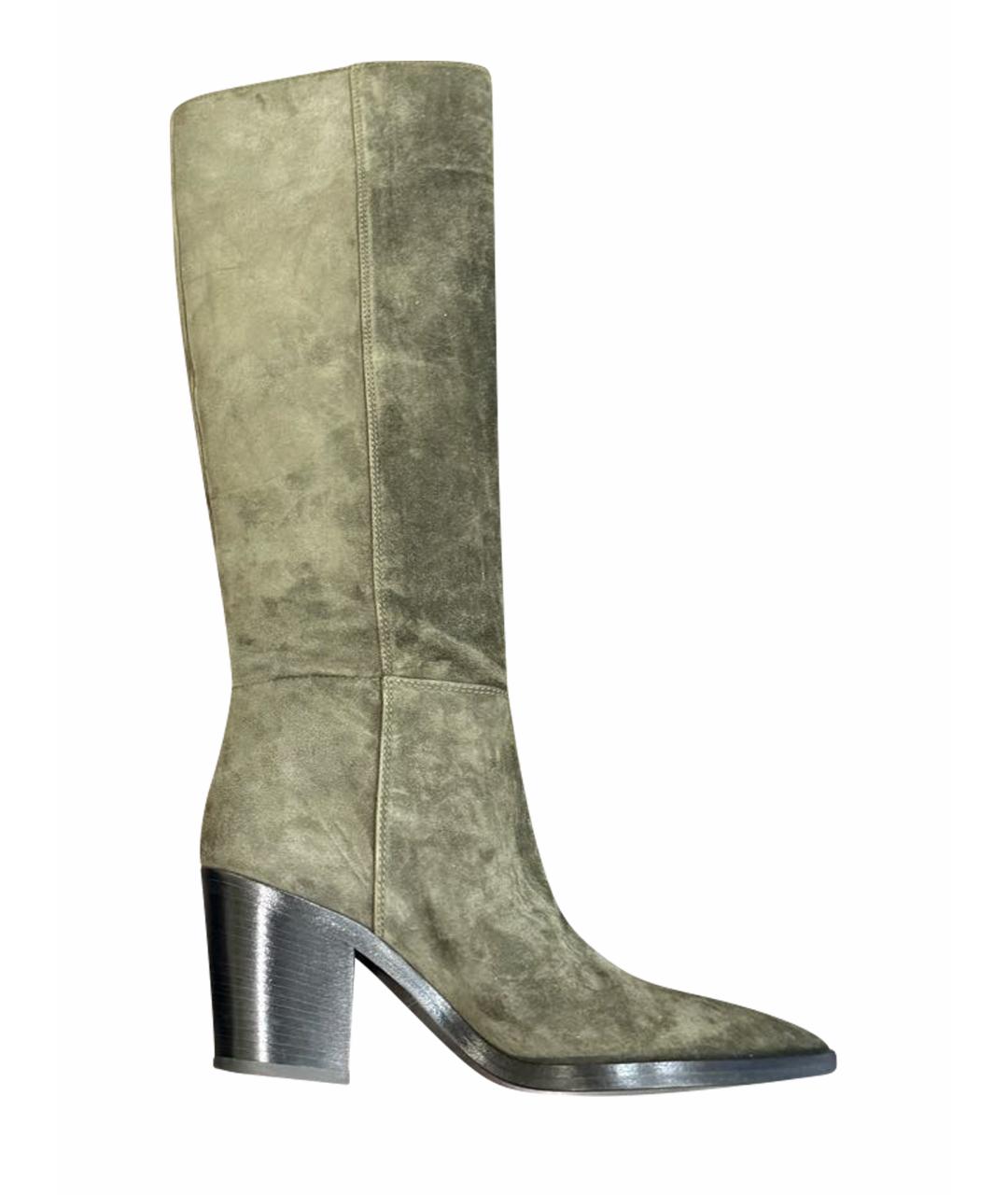 GIANVITO ROSSI Хаки замшевые сапоги, фото 1